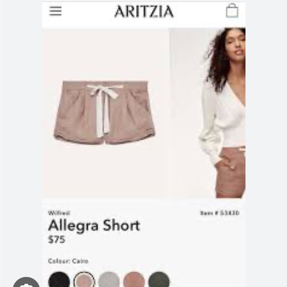 ARITZIA Wilfred Allegra Linen Blend Shorts in Cairo / Size 10